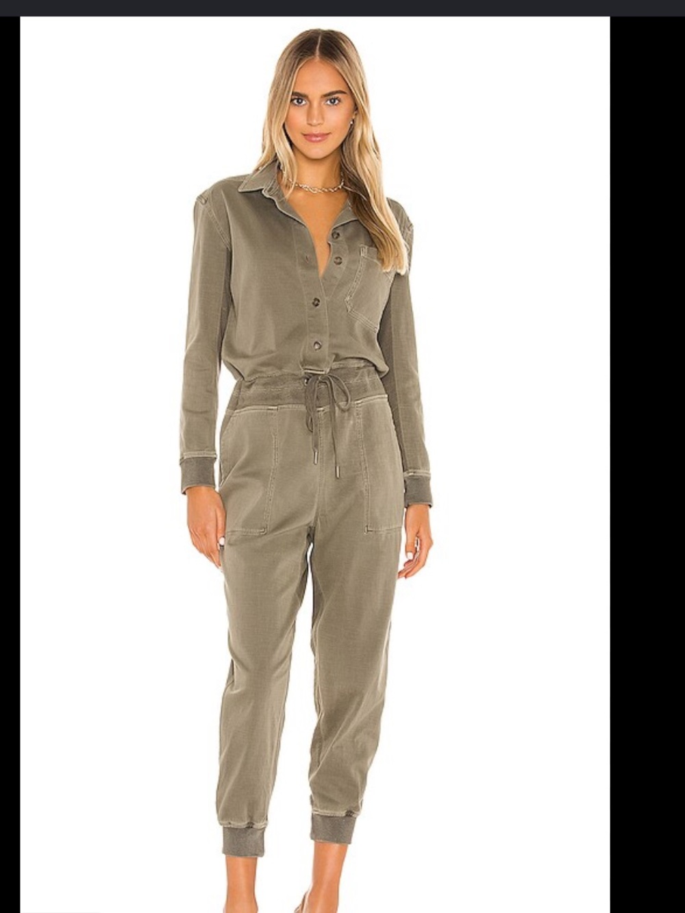 James Perse Mixed Media Jumpsuit
